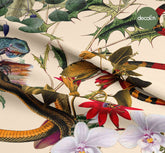 Tropical Snake Leaf Flower Pattern Digital Printed Fabric
